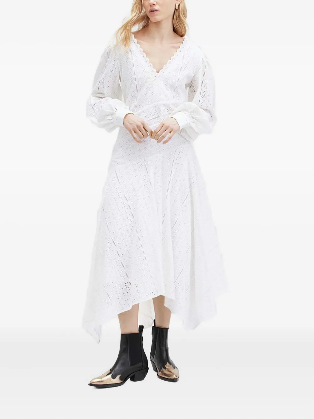 AllSaints Aviana アイレット ドレス - ホワイト AllSaints Aviana アイレット ドレス - ホワイト