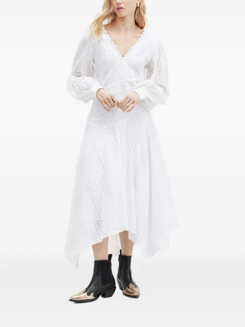 AllSaints Aviana eyelet-embroidered asymmetric dress