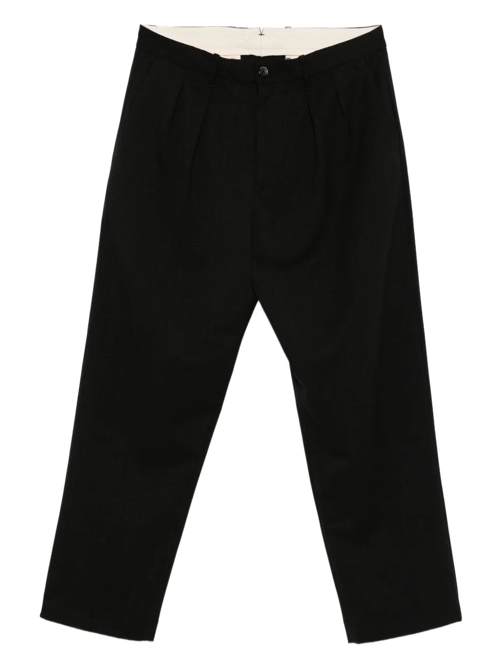 pleat-detail wool trousers