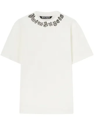 Palm Angels ロゴクロップドTシャツ ホワイト Palm Angels logo-jacquard Cropped T-shirt | White | FARFETCH