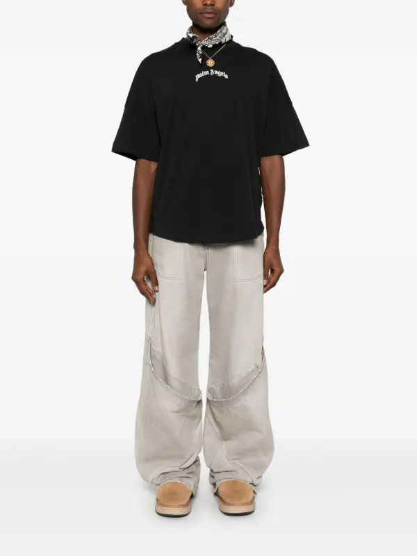 かっこいい!【Palm Angels】カーブロゴ Tシャツ Palm Angels カーブロゴ Tシャツ | ブラック | FARFETCH JP