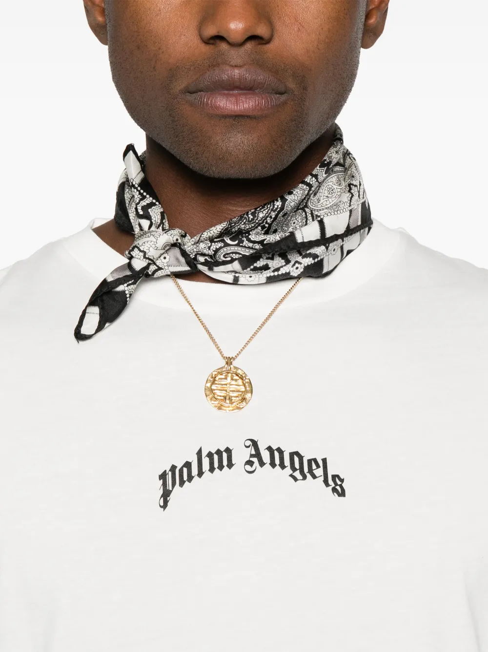 Palm Angels T-shirt met gewelfd logo Wit