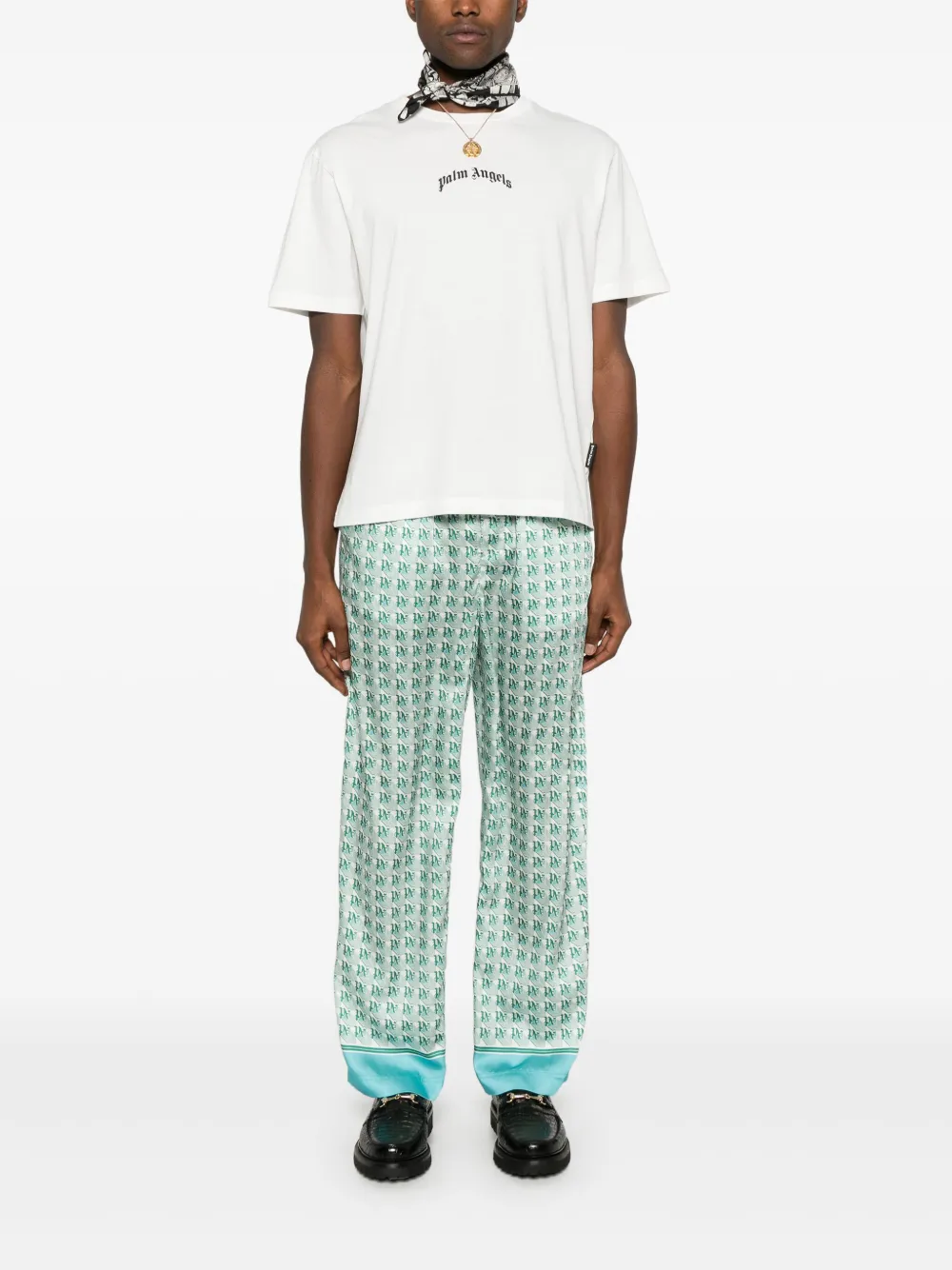 Palm Angels playera con logo curvo | Playeras | Image 2
