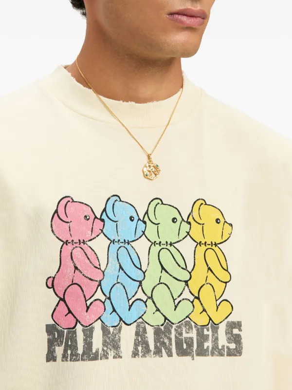 ★人気★【Palm Angels】CROSSROAD BEARS T-SHIRT Palm Angels Crossroads Bears T-shirt | Neutrals | FARFETCH