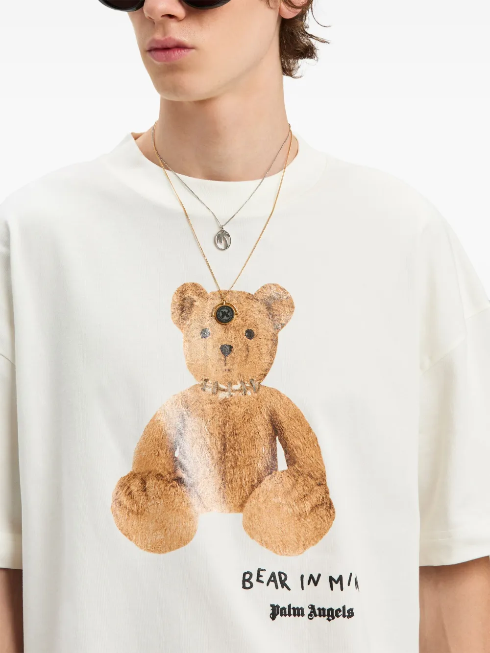 関税込【Palm Angels】ベア・イン・マインド Tシャツ ホワイト Palm Angels Bear In Mind T-shirt | White | FARFETCH
