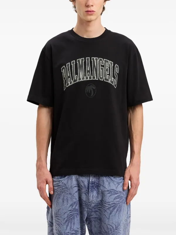 ★人気★【Palm Angels】COLLEGE CLASSIC T-SHIRT Palm Angels Men's College Classic T-Shirt in Grey Palm Angels