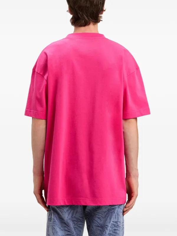 Palm Angels neck-logo T-shirt | Pink | FARFETCH Palm Angels neck-logo T-shirt | Pink | FARFETCH