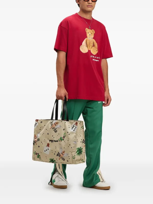 【関税込み】Palm Angels レッド 'Bear in Mind' Tシャツ Bear In Mind T-Shirt in RED - BROWN für Herren | Palm Angels®