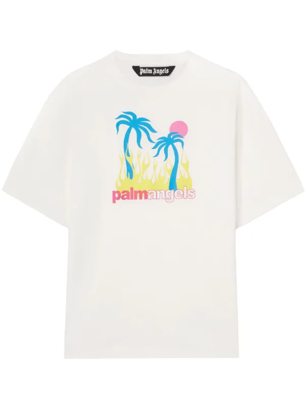 Palm Angels Burning Oasis Tシャツ | ホワイト | FARFETCH JP Palm Angels Burning Oasis Tシャツ | ホワイト | FARFETCH JP