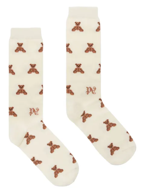 Palm Angels calcetines con motivo Mini Bear Monogram