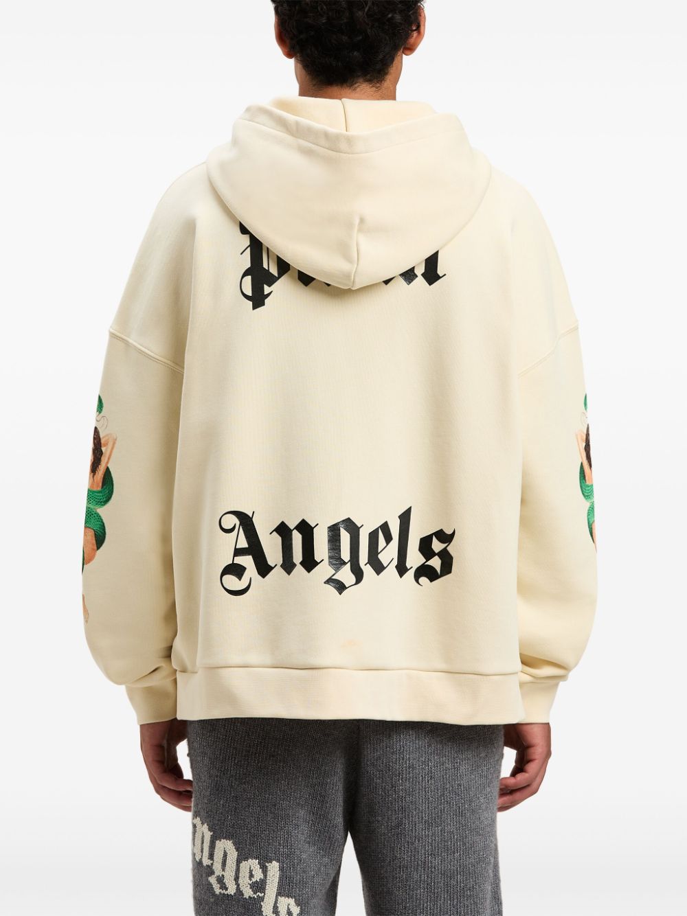 Palm Angels Hoodie met print Beige