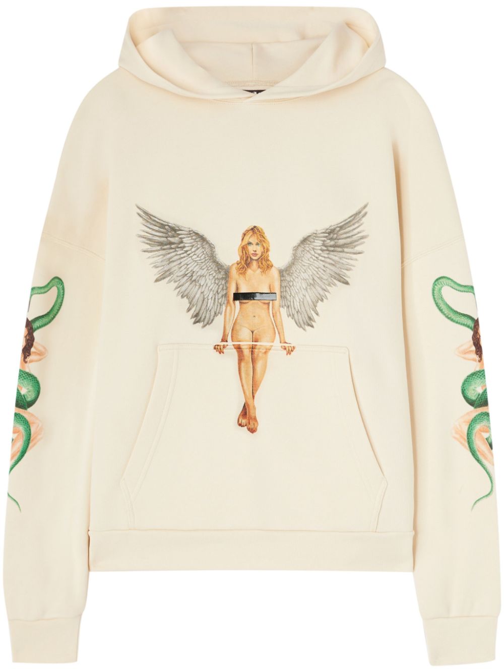 Palm Angels Hoodie met print Beige