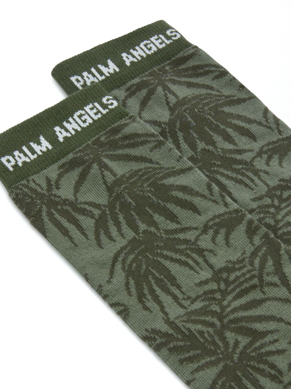 Palm Angels palm-tree-jacquard socks - Green