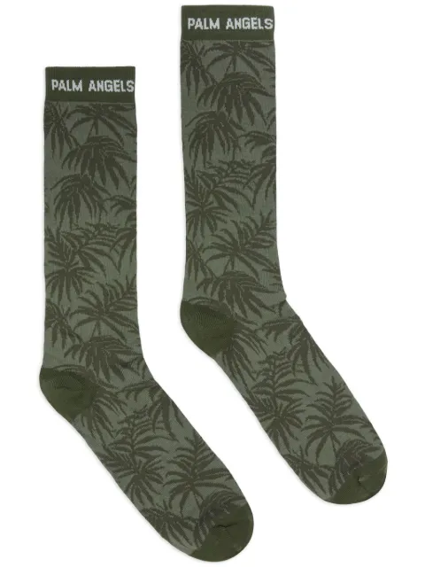 Palm Angels calcetines con palmeras en jacquard