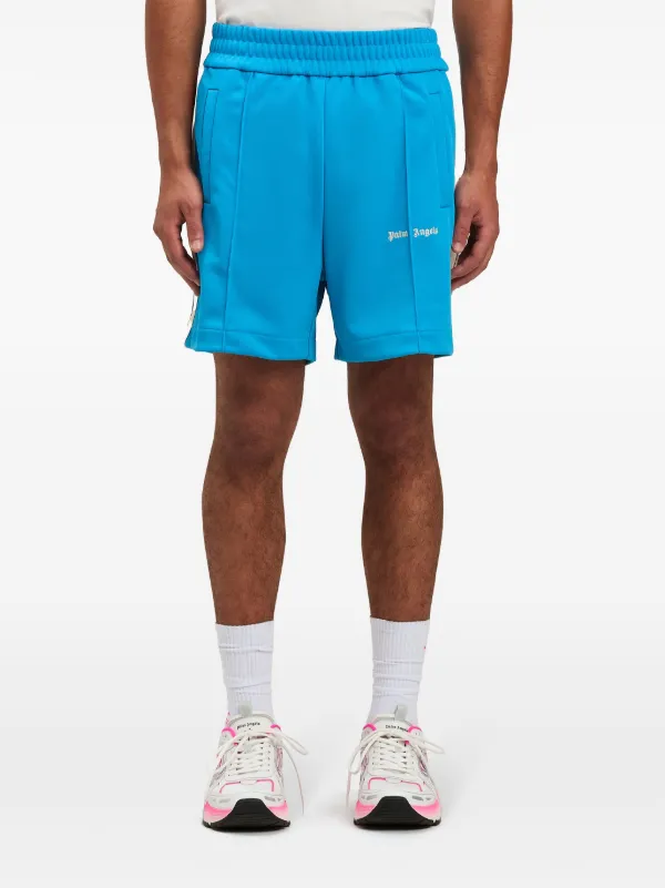 Palm Angels logo-print Track Shorts | Blue | FARFETCH