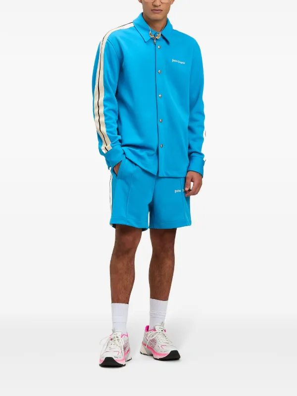 Palm Angels logo-print Track Shorts | Blue | FARFETCH
