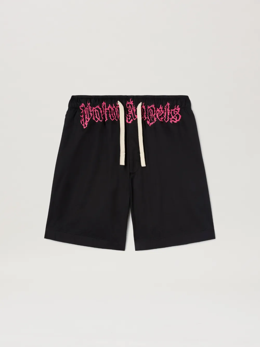 Palm Angels Shorts Logo In 1032 Black - Fuchsia
