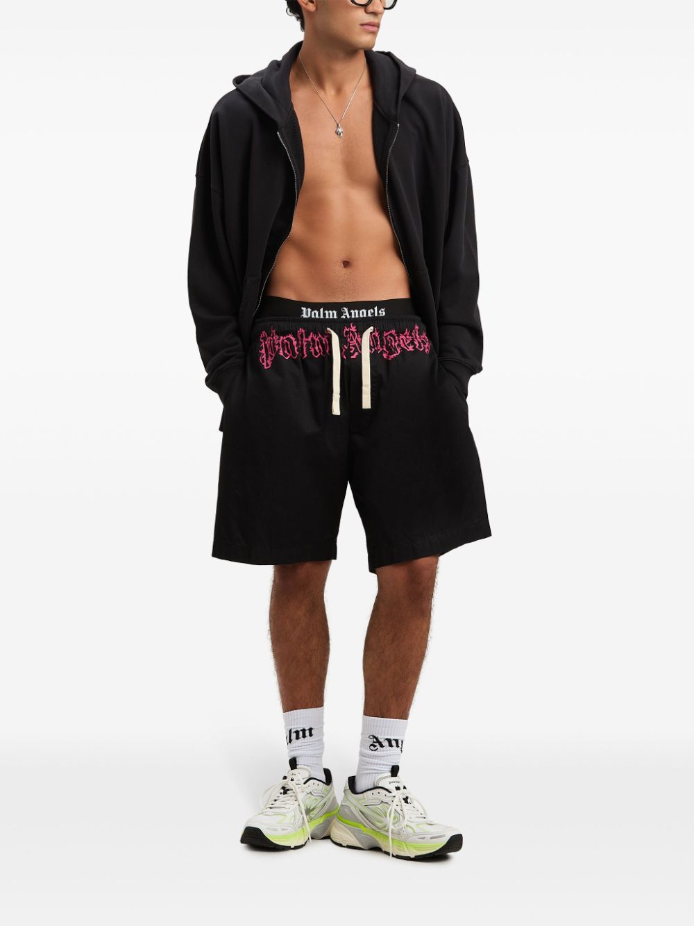 Palm Angels logo shorts Zwart