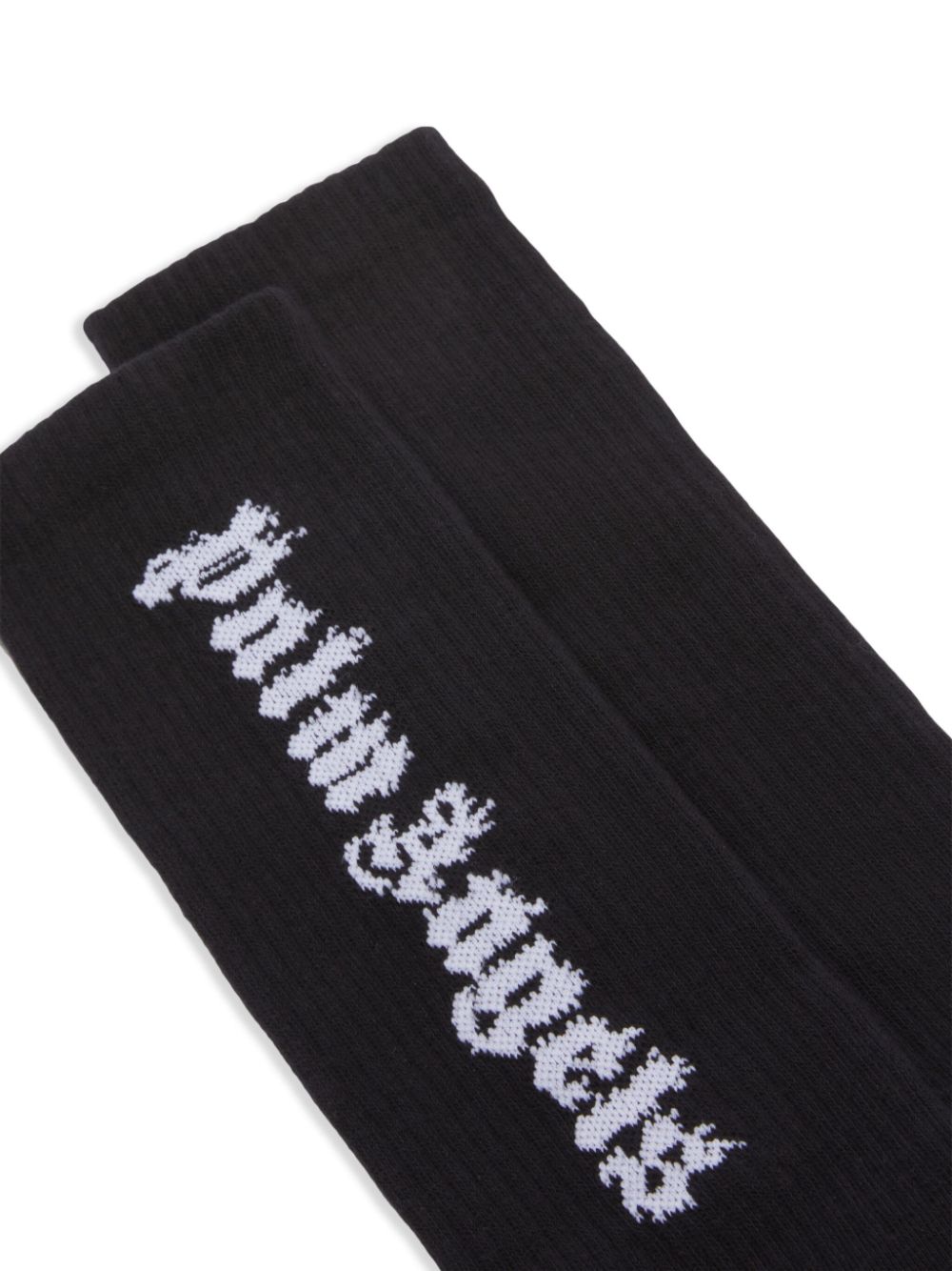 Palm Angels logo-flames socks - Black