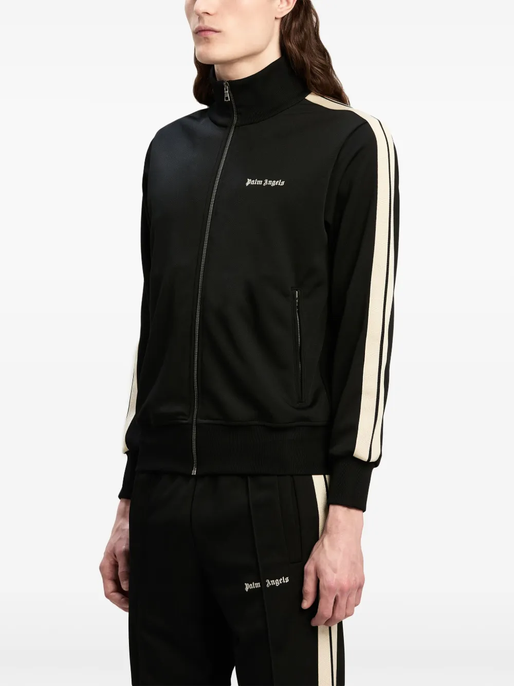 Palm Angels Trainingsjack met logo Zwart
