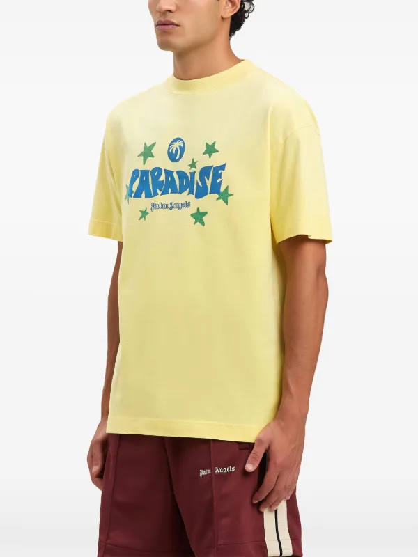 【関税込み】Palm Angels イエロー Paradise Palm Tシャツ 25369677_57102409_600.jpg