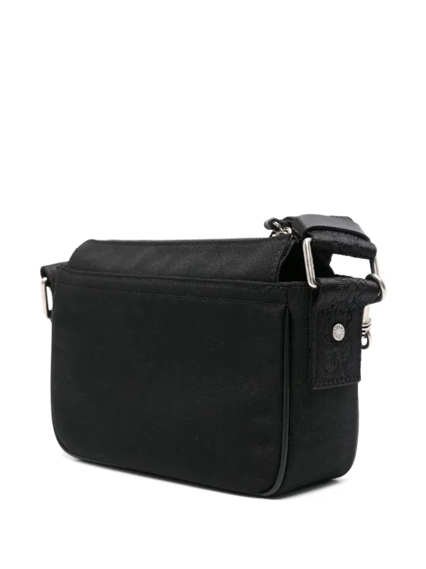 Palm Angels ロゴ 刺繍 メッセンジャーバッグ 黒 Palm Angels Logo-Print Leather Crossbody Bag Black Men's - US