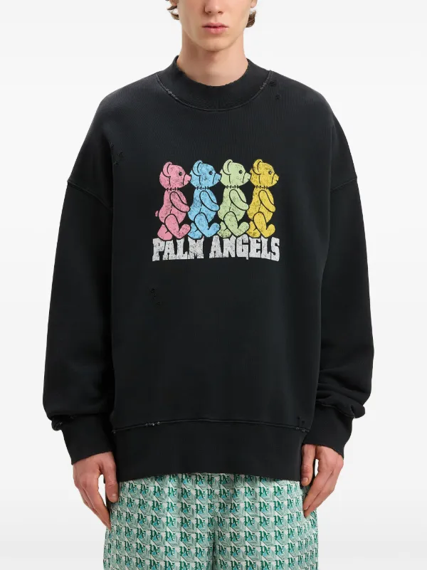 Palm Angels Crossroads Bear Sweatshirt | Black | FARFETCH