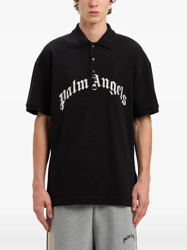 ★送料関税込【Palm Angels】ロゴ入りポロシャツ Palm Angels ロゴ ポロシャツ | ブラック | FARFETCH JP
