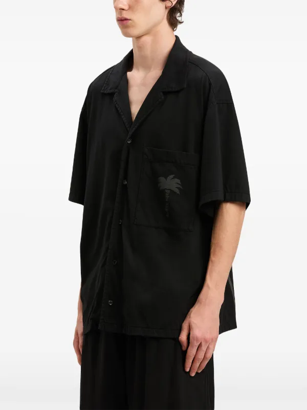 Palm Angels Palms Bowling Shirt | Black | FARFETCH GE