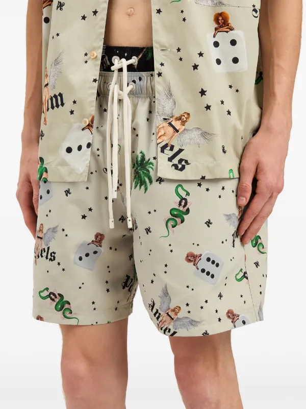 Palm Angels Pin-Up Swim Shorts | Neutrals | FARFETCH