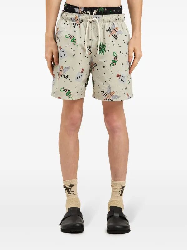 Palm Angels Pin-Up Swim Shorts | Neutrals | FARFETCH
