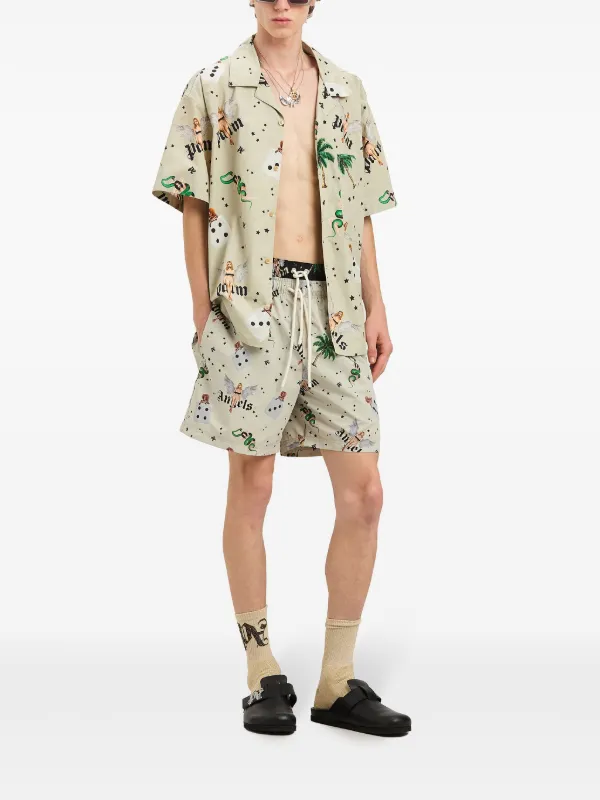 【関送無料】 Palm Angels Pin Up フーディー コットン100% Palm Angels Crystal Pin-Up Hoodie | Black | FARFETCH