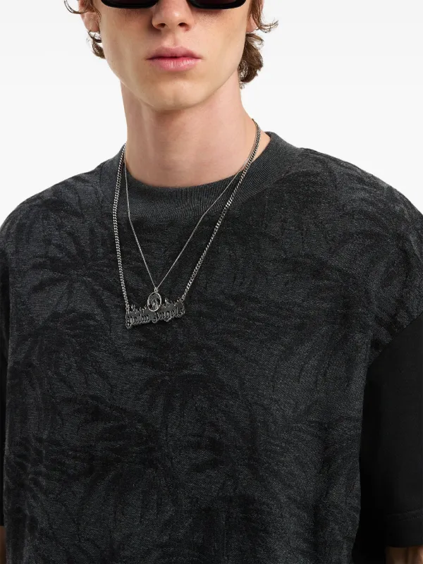 【関税&送料込み】Palm Angels 'Palms Curved' Black Cotton Palm Angels Palms Curved Logo t-shirt | Black | FARFETCH