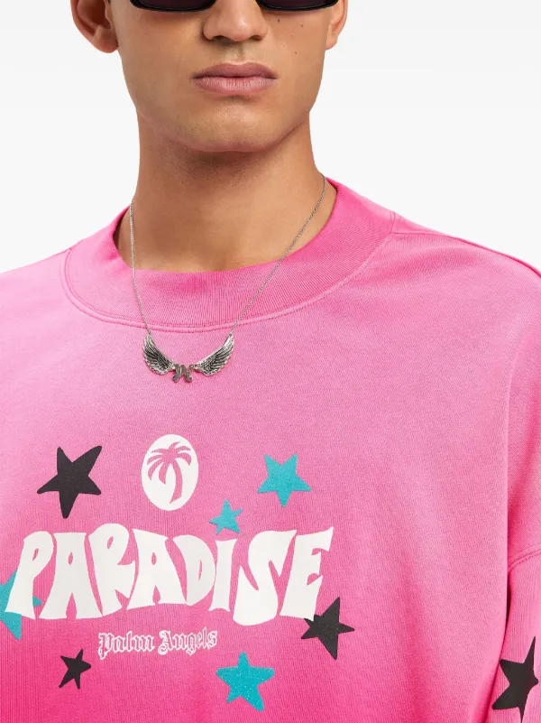 Palm Angels スタイリッシュ Paradise スウェットシャツ Palm Angels Paradise Palm スウェットシャツ | ピンク