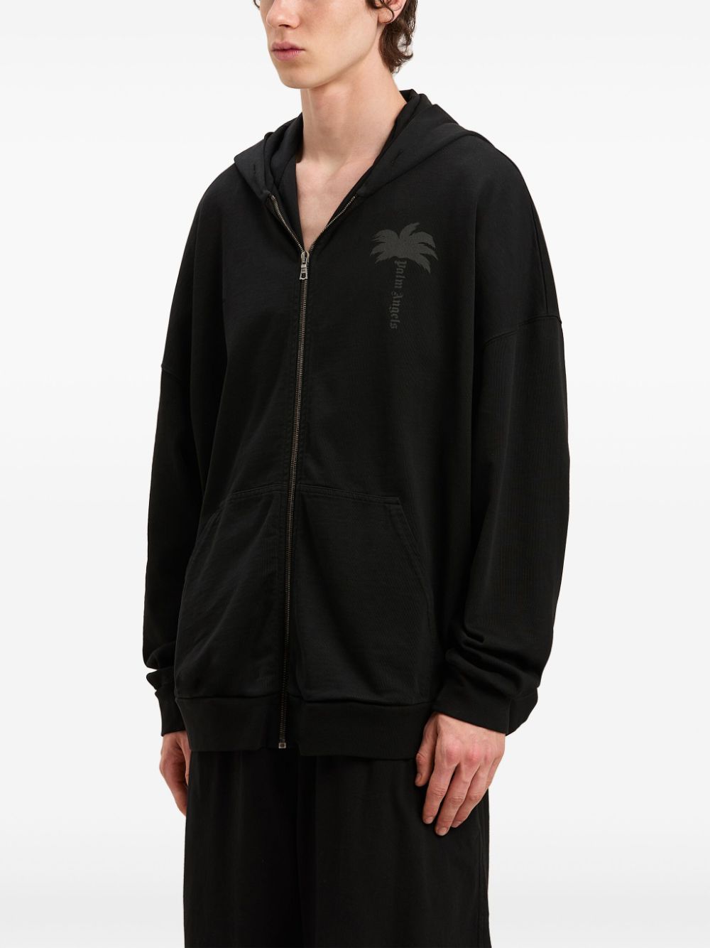 Palm Angels Palms hoodie met rits Zwart