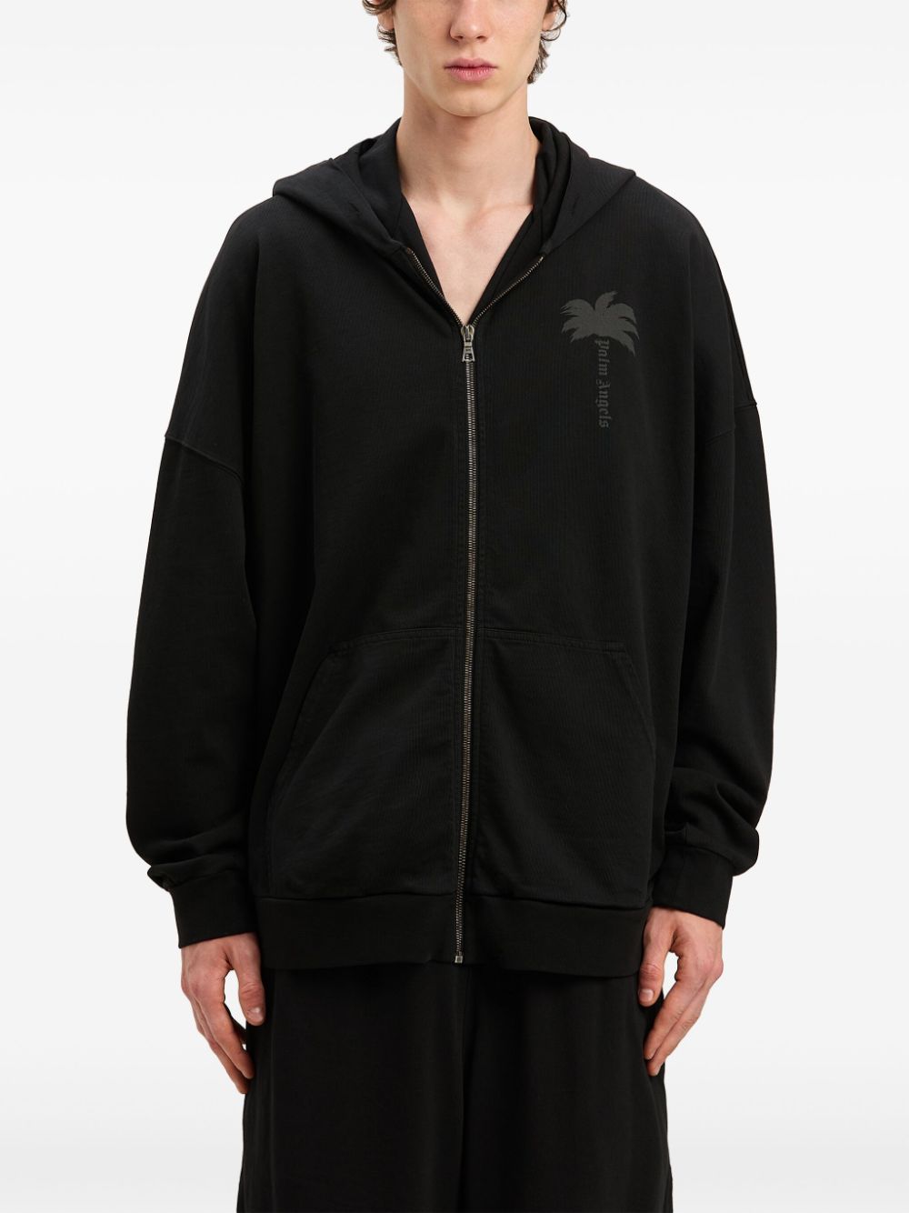 Palm Angels Palms hoodie met rits Zwart