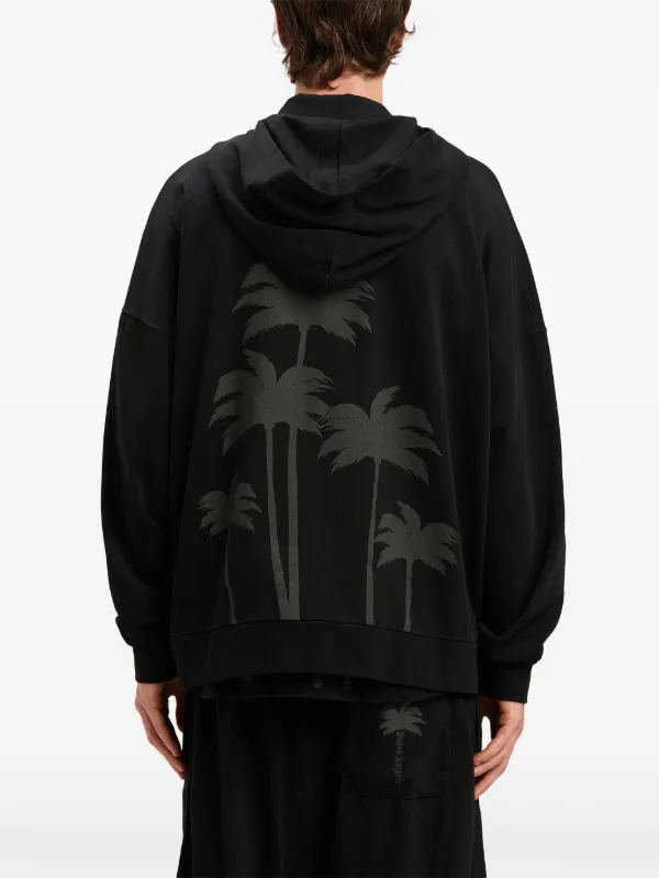 Palm Angels Palms Zipped Hoodie | Black | FARFETCH