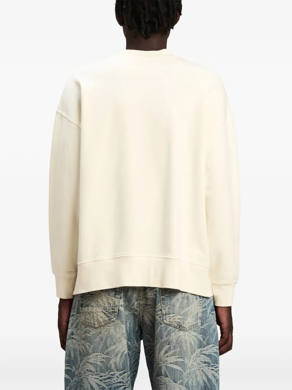 Palm Angels Cotton Crew Neck Sweatshirt With Teddy Bear Motif In White