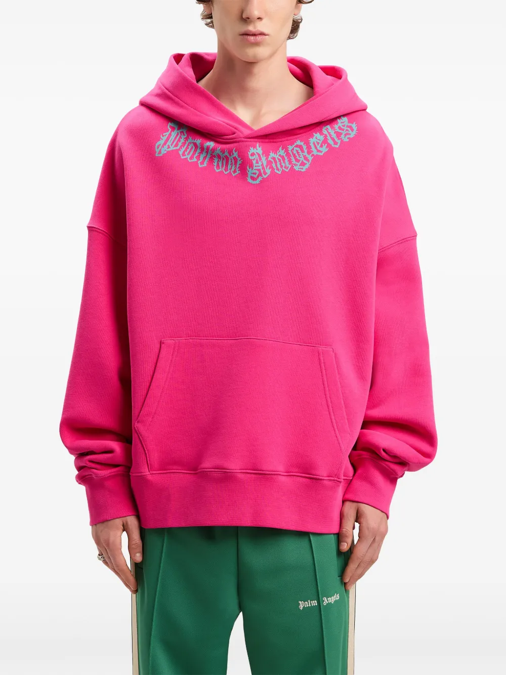 Palm Angels Hoodie met logo Roze