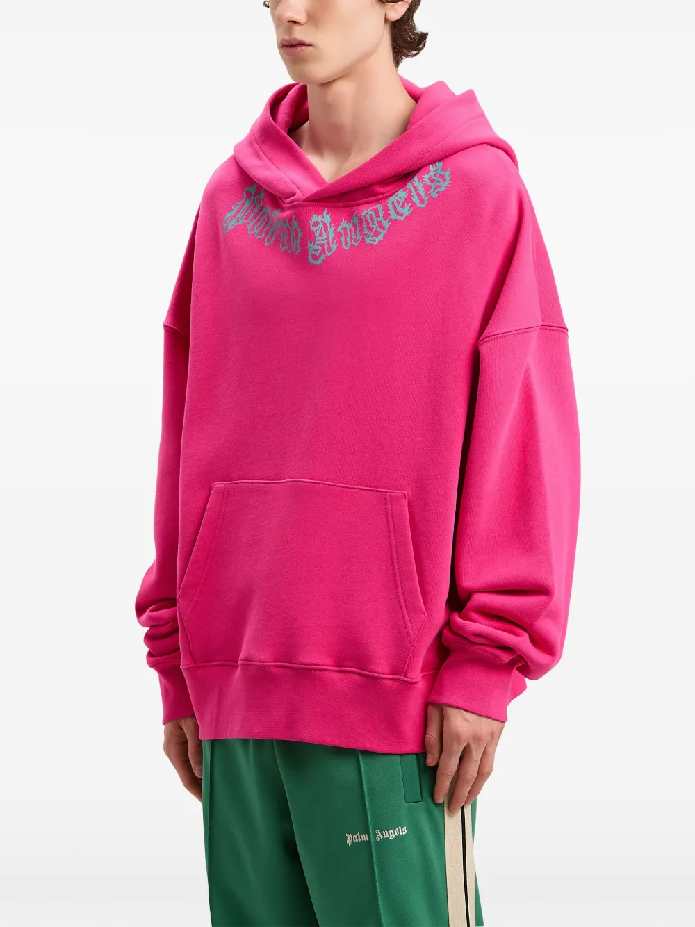 Palm Angels Hoodie met logo Roze