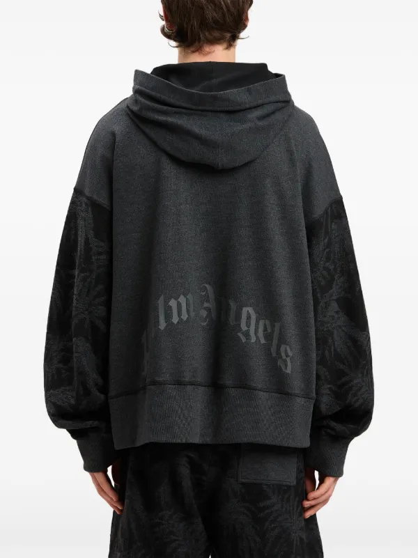 Palm Angels curved-logo Hoodie | Black | FARFETCH