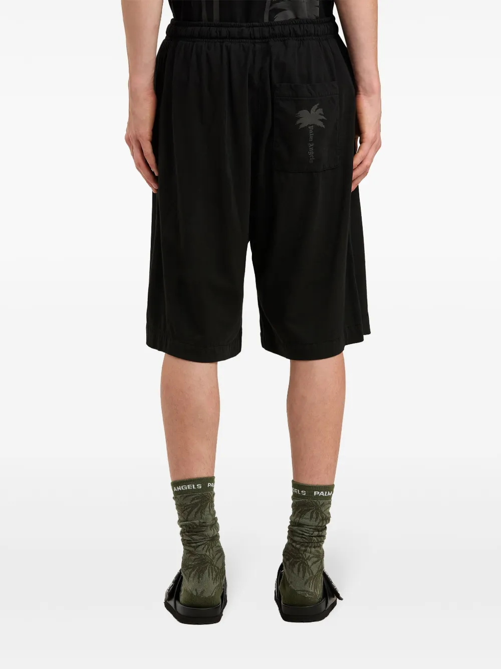 Palm Angels Shorts met palmboomprint Zwart