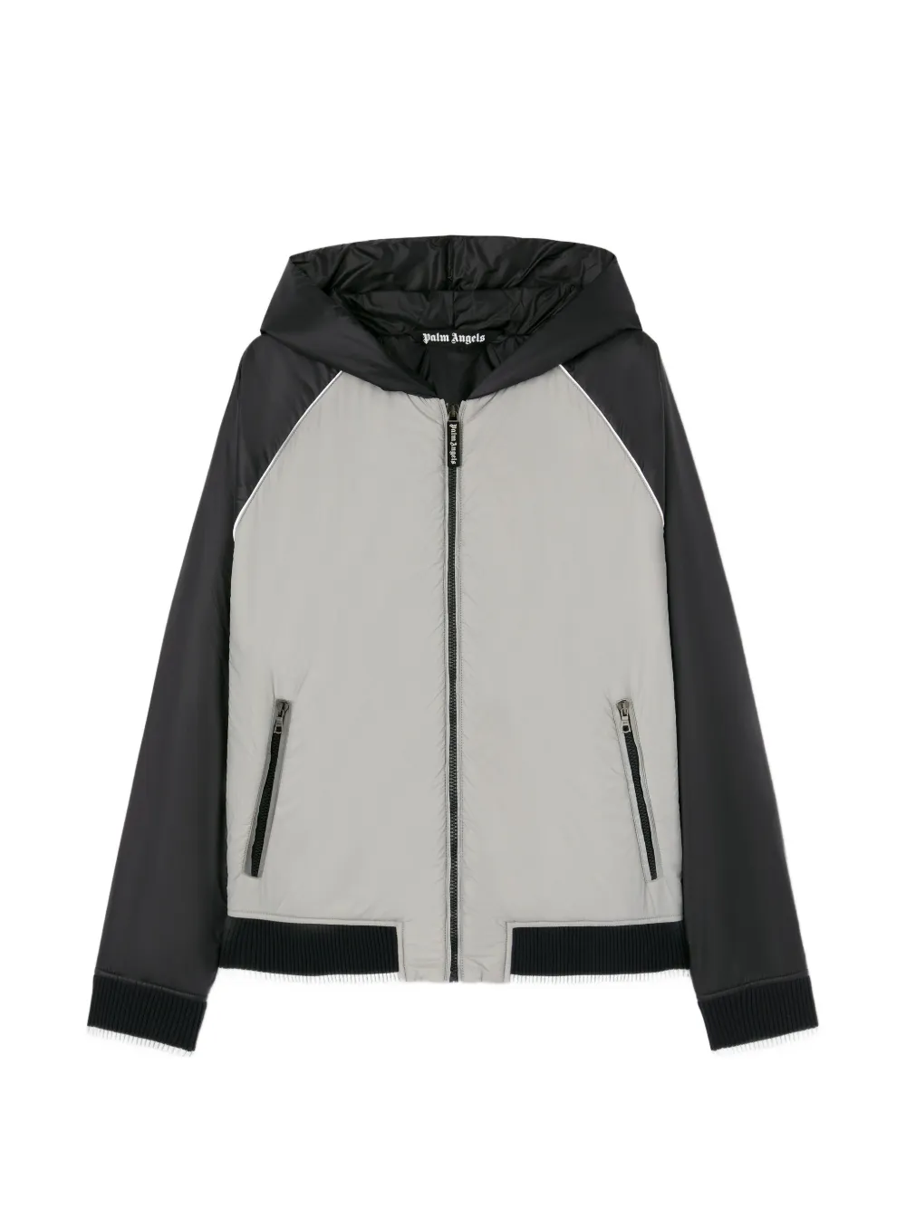 Palm Angels curved-logo windbreaker - Grey