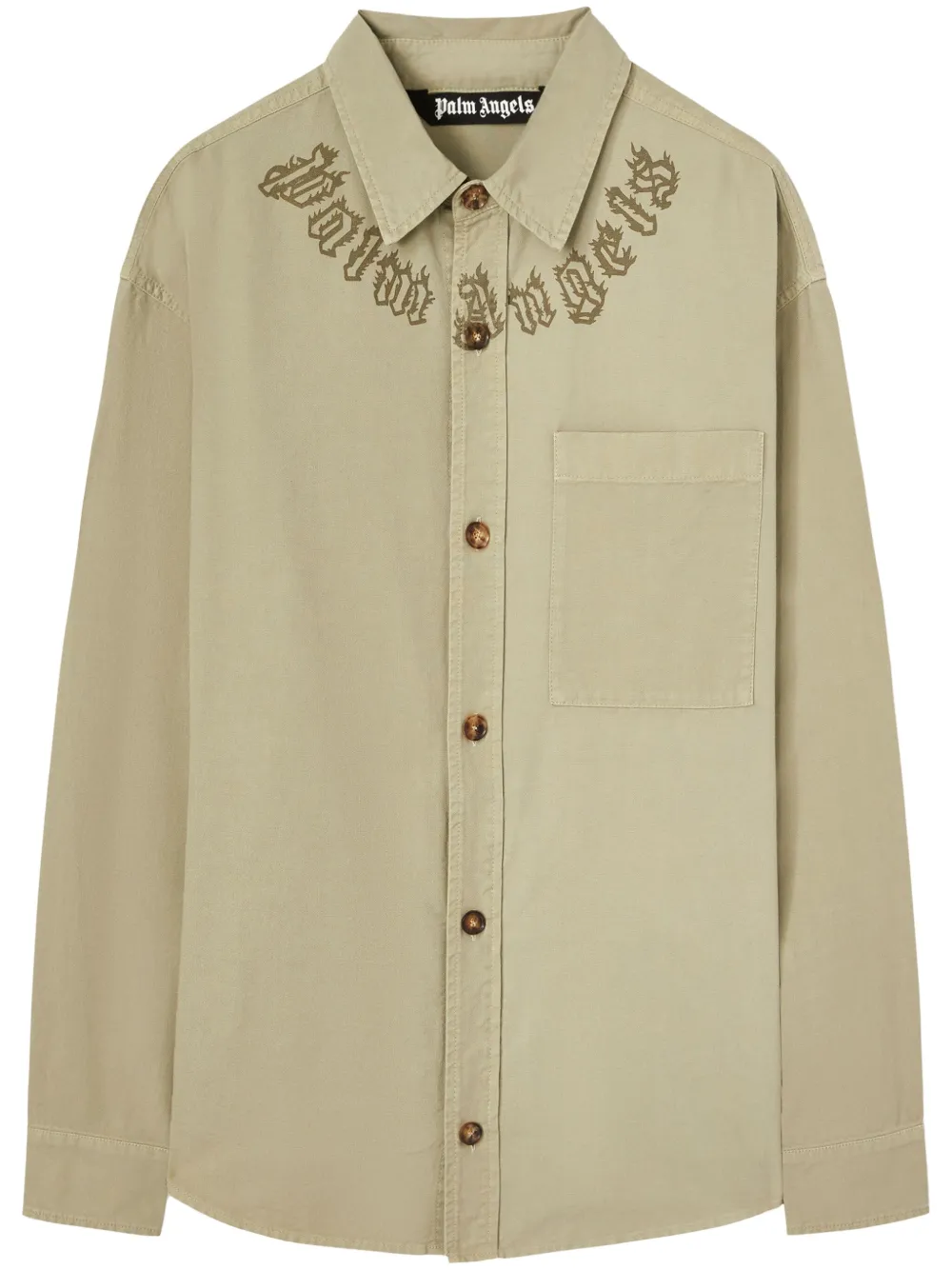 Palm Angels Overhemd met print Beige