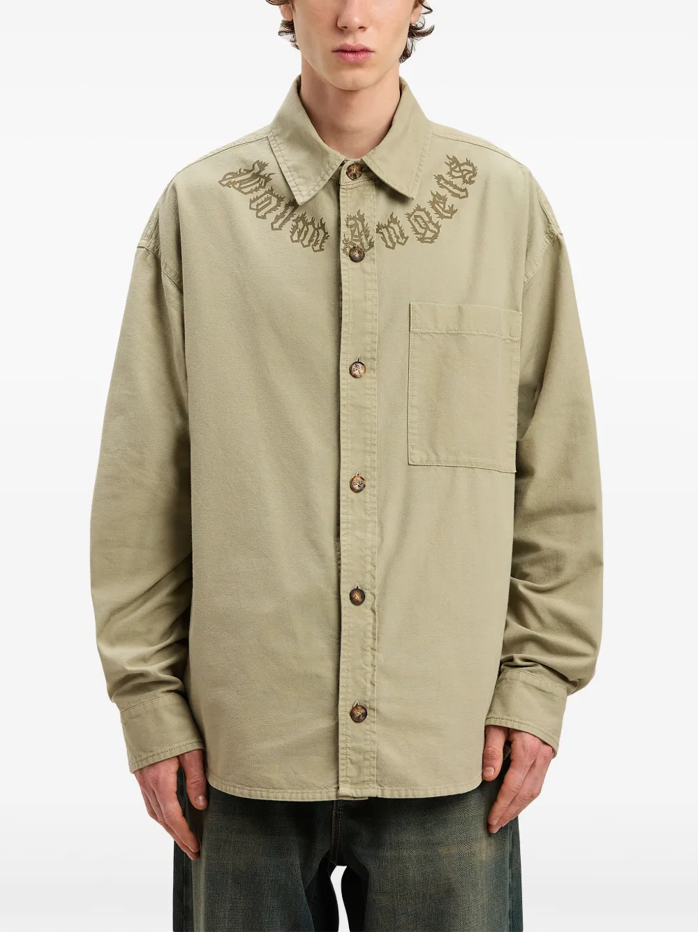 Palm Angels Overhemd met print Beige