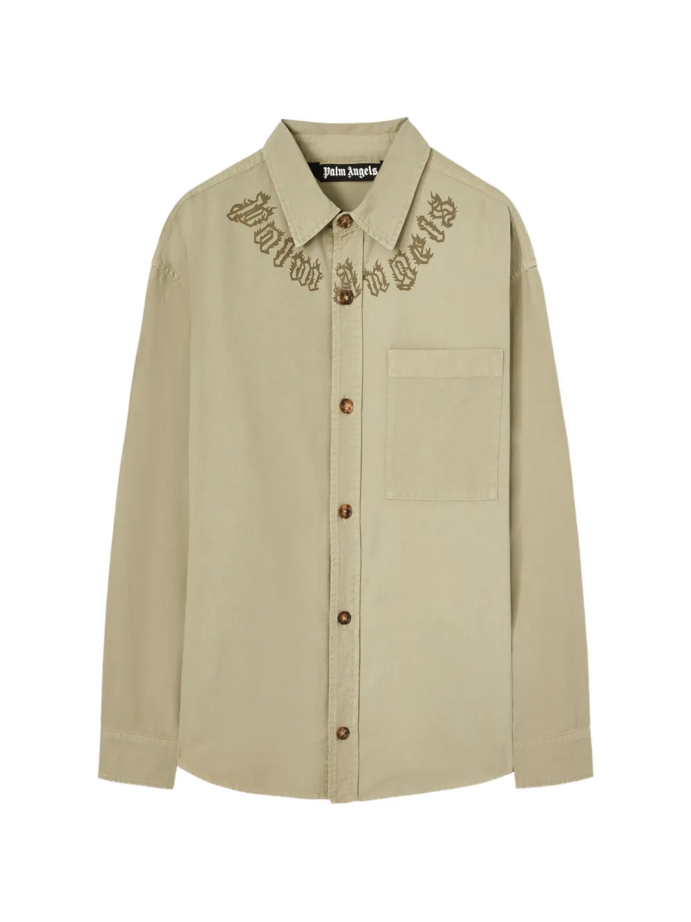 Palm Angels Overhemd met print Beige