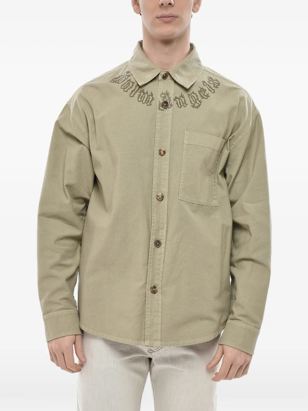 Palm Angels Overhemd met print Beige