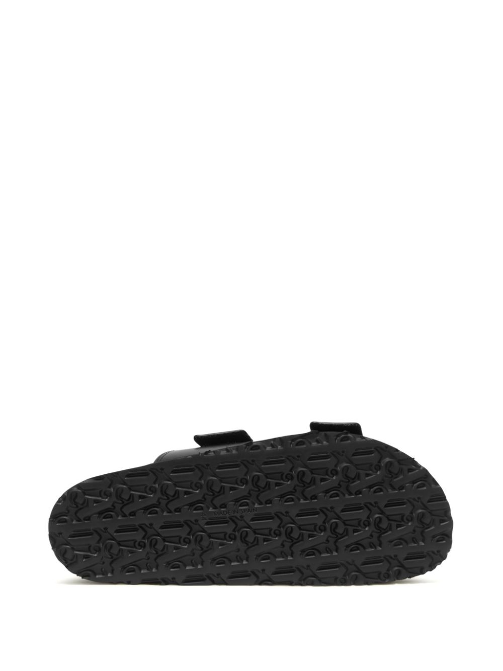 Palm Angels logo leather sandals Black