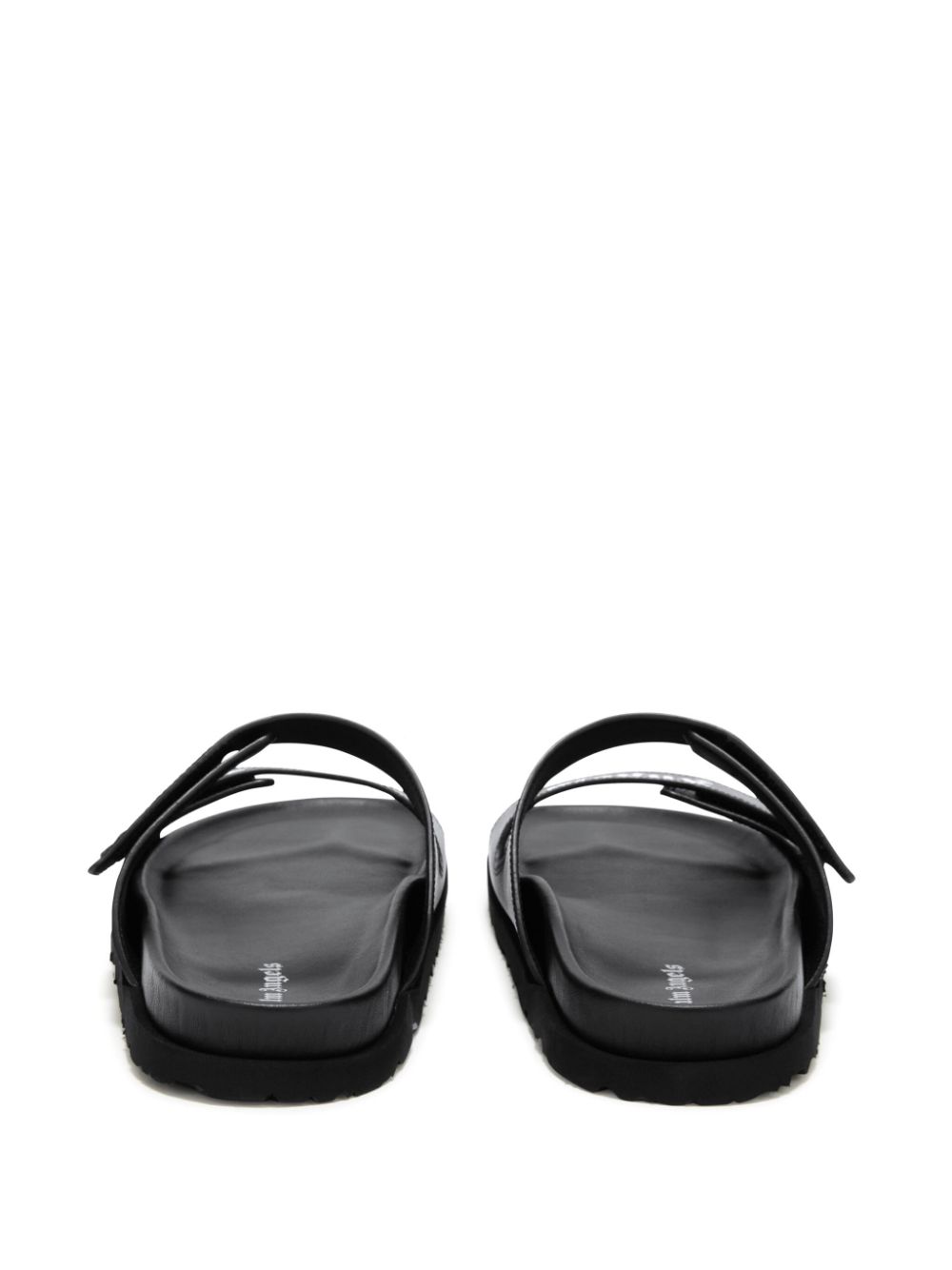 Palm Angels logo leather sandals Black