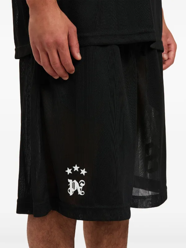 Palm Angels PWOB120S24MAT0015560 関税送料込 Palm Angels Mesh Palm Shorts | Black | FARFETCH